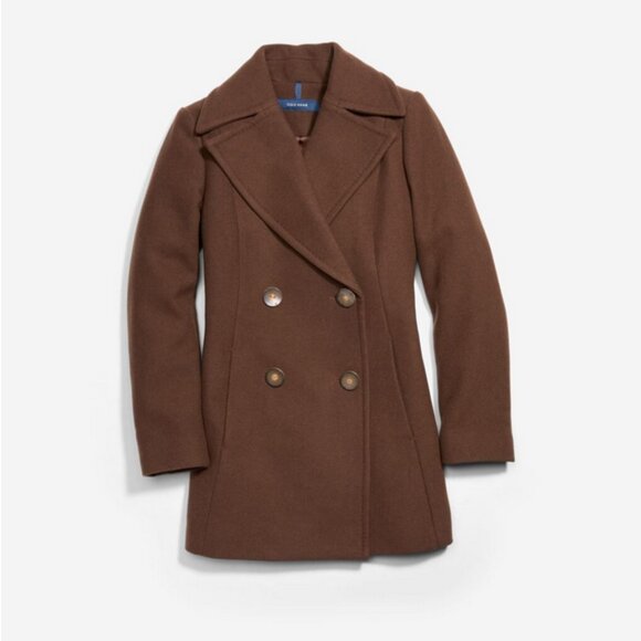Cole Haan Wool Brown Peacoat - Picture 1 of 5